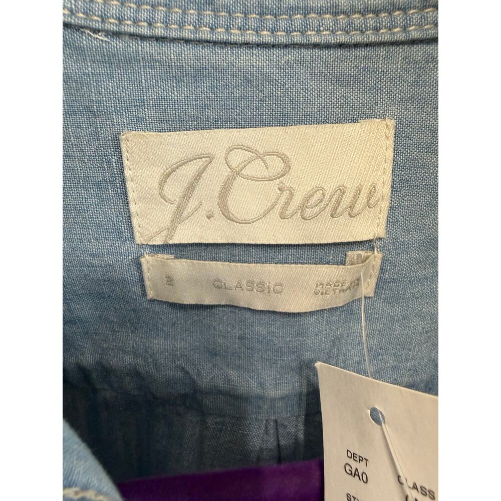 J CREW Classic-fit Chambray Shirt Relax Fit Women's 2 New - Picture 14 of 14